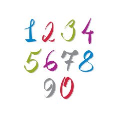 Calligraphic numbers vector numbers collection N2