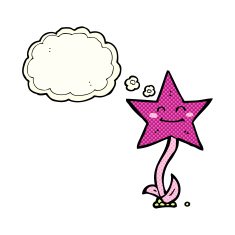 cartoon star flower with thought bubble N5