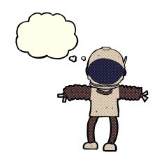 cartoon astronaut with thought bubble N59