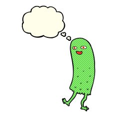 cartoon funny ghost with thought bubble N12