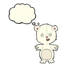 cute polar bear cartoon with thought bubble N5