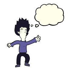 cartoon vampire with thought bubble N64