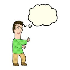 cartoon angry man with thought bubble N52