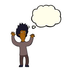 cartoon vampire with thought bubble N67