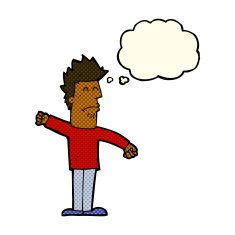 cartoon stressed man with thought bubble N37