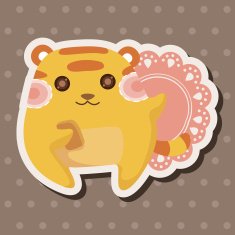 animal tiger having afternoon tea theme elements N9