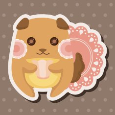 animal dog having afternoon tea theme elements N9