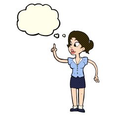 cartoon woman with great idea thought bubble N12