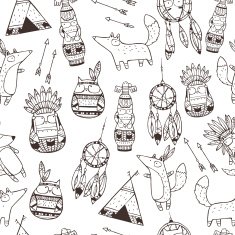 Vector pattern with indian elements