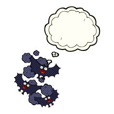 cartoon bats with thought bubble N3
