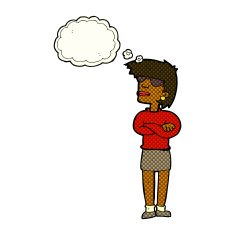 Cartoon Annoyed Woman With Thought Bubble N106