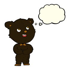 cartoon cute teddy bear with thought bubble N11
