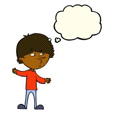 cartoon curious man with thought bubble N40