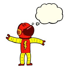 cartoon astronaut with thought bubble N66