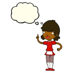 cartoon maid with thought bubble N23
