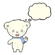 cartoon cute polar bear with thought bubble N41