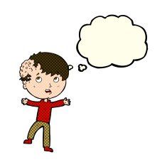 cartoon medical emergency with thought bubble N5