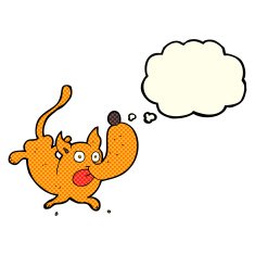 cartoon funny dog with thought bubble N6