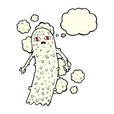 cartoon spooky ghost with thought bubble N29