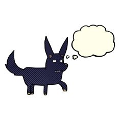 cartoon wild dog with thought bubble N5