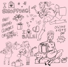 Fashion and Beauty hand drawn collection N4