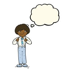 cartoon man wearing braces with thought bubble N7