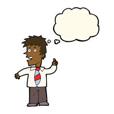 cartoon man with idea thought bubble N65