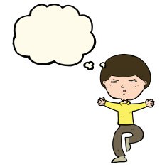 cartoon angry man with thought bubble N58
