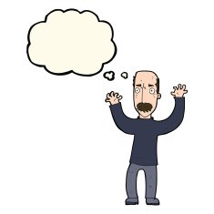 cartoon angry dad with thought bubble N7