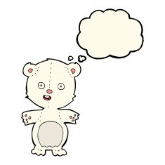 cute polar bear cartoon with thought bubble N7