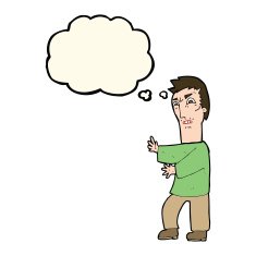 cartoon angry man with thought bubble N61