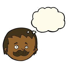 cartoon man with mustache thought bubble N53