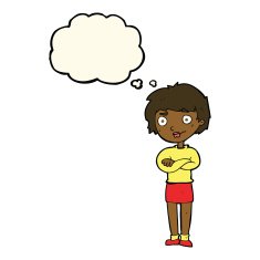 Cartoon Annoyed Woman With Thought Bubble N118