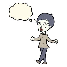 cartoon halloween zombie woman with thought bubble N8