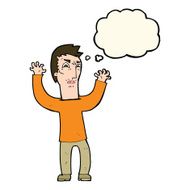 cartoon angry man with thought bubble N63