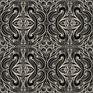 Monochrome beautiful curly abstract hand drawn seamless pattern N3