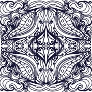 Monochrome beautiful curly abstract hand drawn seamless pattern N4