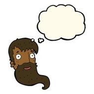 cartoon bearded man with thought bubble N28