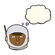 cartoon astronaut head with thought bubble N5