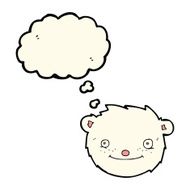 cartoon polar bear head with thought bubble N7