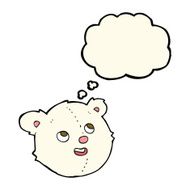 cartoon polar bear face with thought bubble N18