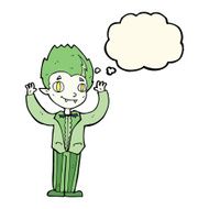 cartoon vampire boy with thought bubble N8