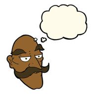 cartoon old man face with thought bubble N6