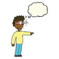 cartoon man with popping out eyes thought bubble N20