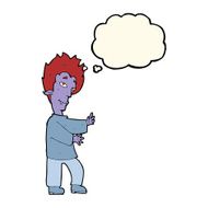 cartoon vampire with thought bubble N94