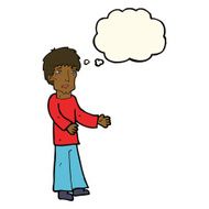 cartoon man explaining with thought bubble N12