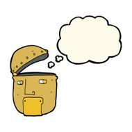 cartoon robot head with thought bubble N40