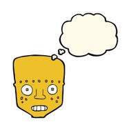 cartoon robot head with thought bubble N41