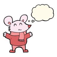 cartoon mouse with thought bubble N9