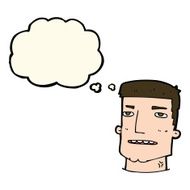 cartoon male head with thought bubble N7